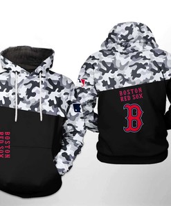 Boston Red Sox All Over Print Camo Veteran 3D Hoodie - Unique Design