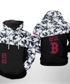Boston Red Sox All Over Print Camo Veteran 3D Hoodie Zipper - Trendy Style