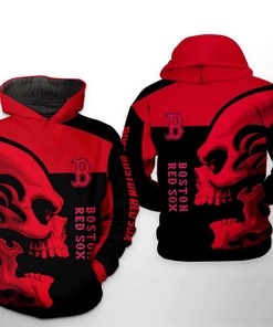 Boston Red Sox MLB Skull All-Over Print Hoodie
