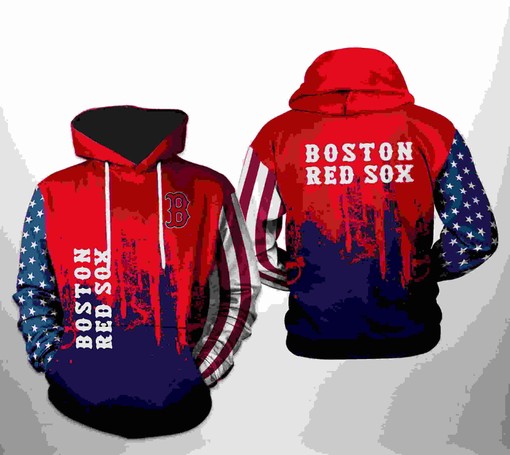 Boston Red Sox MLB Team US All Over Print 3D Hoodie - Patriotic Style