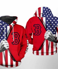 Boston Red Sox MLB US Flag All Over Print 3D Hoodie - American Style