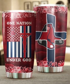 Boston Red Sox Patriotic One Nation Under God MLB Tumbler with a Unique and MLB Design