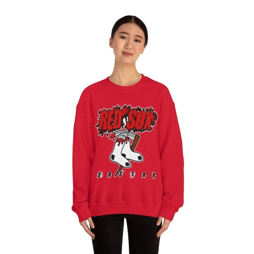 Boston Red Sox Retro MLB Crewneck Sweatshirt Hoodie Shirt for Baseball Fans - American University Shirt - Image 2