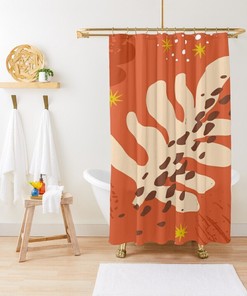 Botanic Disney Boho Abstract Patterns Shower Curtain - Trendy and Eco-Friendly Bathroom Decoration with Hooks Included