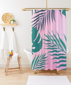 Botanic Summer Boho Shower Curtain - Featuring Eco-Friendly Material for Vibrant Floral Bathroom Decor