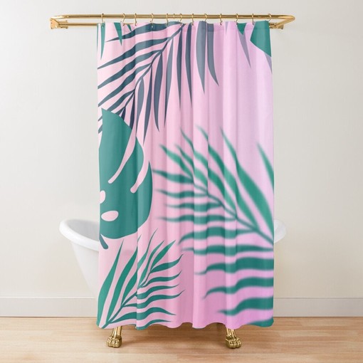 Botanic Summer Boho Shower Curtain - Featuring Eco-Friendly Material for Vibrant Floral Bathroom Decor - Image 4