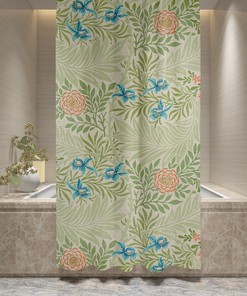Botanical Boho Shower Curtain - Chic Floral Design Featuring Eco-Friendly and Waterproof Material