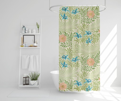 Botanical Boho Shower Curtain - Chic Floral Design Featuring Eco-Friendly and Waterproof Material - Image 2