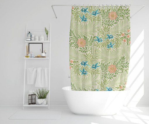 Botanical Boho Shower Curtain - Chic Floral Design Featuring Eco-Friendly and Waterproof Material - Image 3