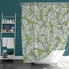 Botanical Monstera Shower Curtain | Tropical Green Leaves Bath Decor | Waterproof Fabric