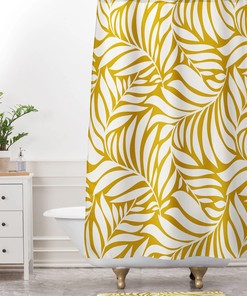 Botanical Nature Inspired Shower Curtain, Joyous Addition to Your Boho Bathroom Decor, Fabric Bath Curtain