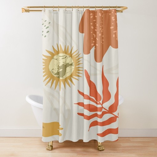 Botanical Shower Curtain Plant Leaves | Houseplant Bathroom Decor + Quotes | Eco-Friendly Material - Image 2