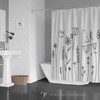 Botanical Wildflowers Shower Curtain with Black and White Bohemian Design