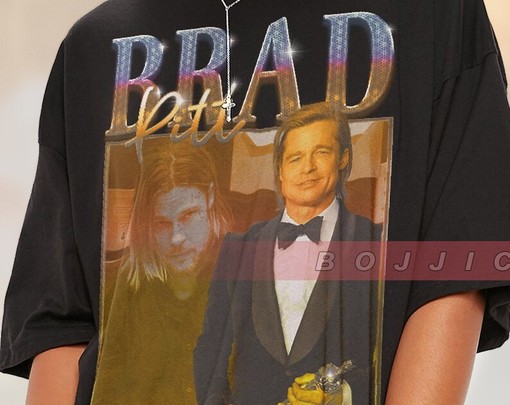 Brad Pitt 90s Vintage Homage Unisex T-shirt - Retro 90s Aesthetic Tees Shirt - Once Upon A Time Unisex T-Shirt - Image 2