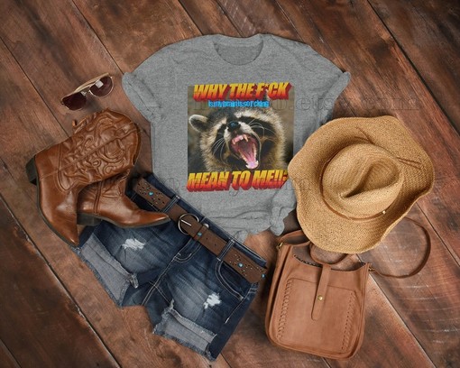 Brain So Fckin Mean Meme Shirt: Classic Movie T-Shirt with Raccoon and Possums - Image 3
