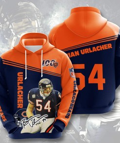 Brian Urlacher Chicago Bears Custom All Over Print 3D Hoodie - Ideal for Bears Fans