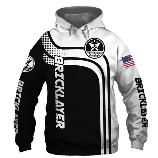 Bricklayer Black US Flag Custom 3D Hoodie - For Bricklayer Fans