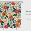 Bright Color Minimalist Flowers Shower Curtain for Your Bathroom