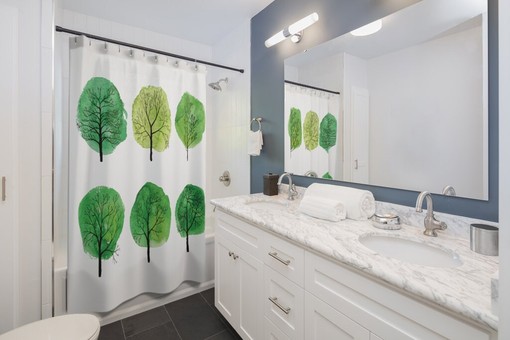 Bright Cool Design Contemporary Shower Curtain - Image 2
