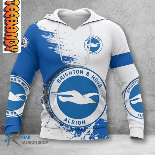 Brighton Hove Albion FC All Over Printed 3D Hoodie - Ideal for Football Fans