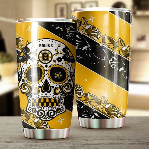 Bring Some Grunge to Your Drink with This Boston Bruins NHL Tumbler with Custom Tumbler Designs