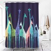 Bring the Safari Home with Animal Fauna Wildlife Forest Shower Curtain, Colorful Giraffes Pattern