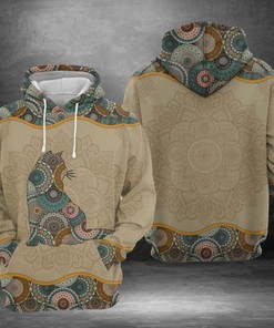 British Shorthair Mandala All Over Print 3D Hoodie - Perfect for Cat Lovers