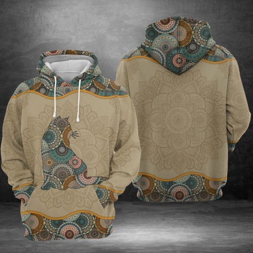 British Shorthair Mandala All Over Print 3D Hoodie - Perfect for Cat Lovers