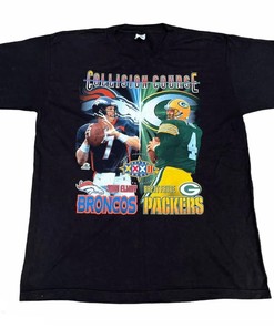 Broncos Vs Packers Brett Favre And John Elway Vintage Sweatshirt T-shirt - Ideal Gift for Retro NCAA Shirts & NFL Fans