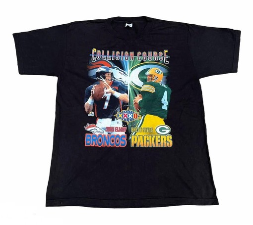 Broncos Vs Packers Brett Favre And John Elway Vintage Sweatshirt T-shirt - Ideal Gift for Retro NCAA Shirts & NFL Fans