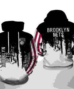 Brooklyn Nets NBA Team US All Over Print 3D Hoodie with Patriotic Look