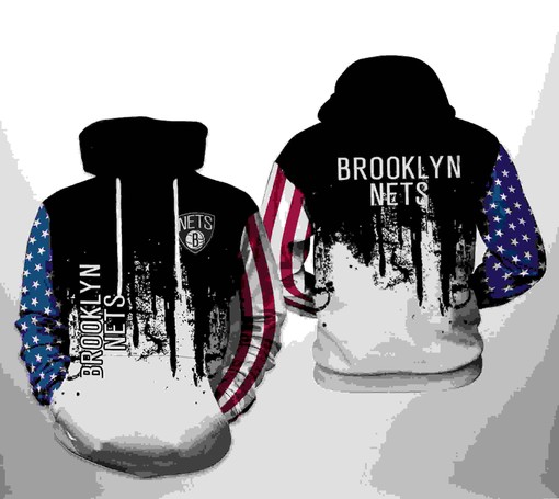 Brooklyn Nets NBA Team US All Over Print 3D Hoodie with Patriotic Look