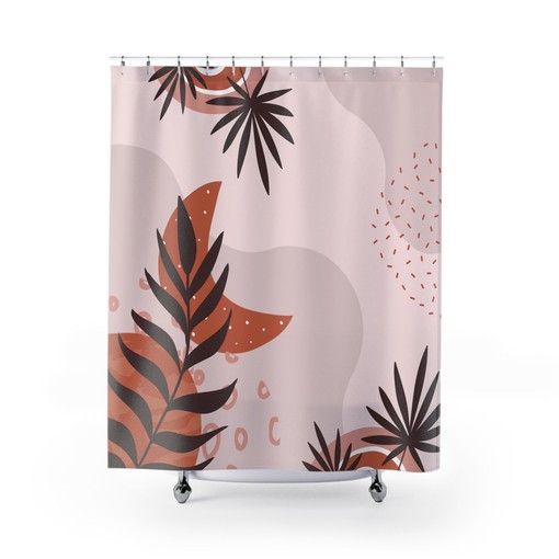 Brown Boho Shower Curtain - Rustic Farmhouse Country Home Decor