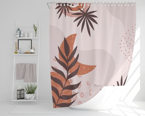 Brown Boho Shower Curtain - Rustic Farmhouse Country Home Decor - Image 2