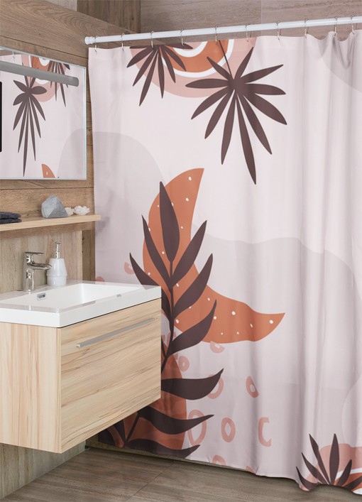 Brown Boho Shower Curtain - Rustic Farmhouse Country Home Decor - Image 3