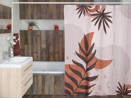 Brown Boho Shower Curtain - Rustic Farmhouse Country Home Decor - Image 4