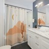 Brown Cream Earth Tones Mid Century Modern Abstract Desert Mountains Boho Shower Curtain