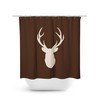 Brown Hunting Lodge Shower Curtain with Deer Head Antler Bathtub Curtain for a Rustic Bathroom - SHOWER85