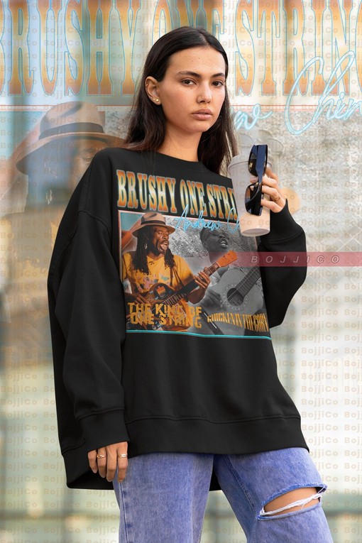 Brushy One String Hoodie, Music Sweatshirt, Retro 90s Movie Shirt, Funny Minimalist Shirts