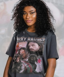 Bucky Barnes Character Shirt - Sebastian Stan Tribute Shirt Fans Gift - Sebastian Stan Homage Shirt Retro 90's