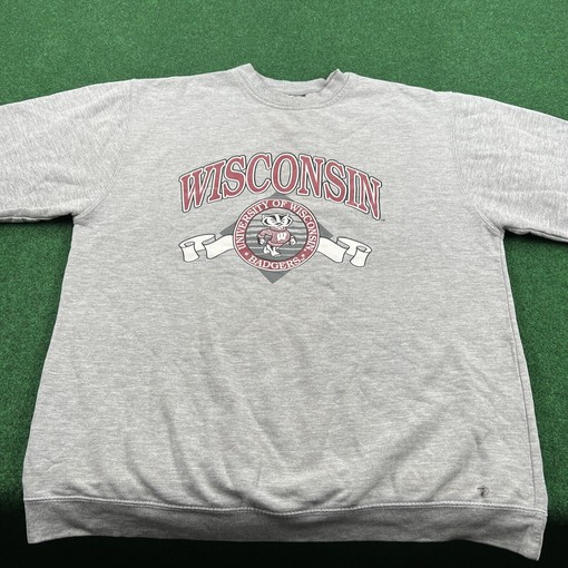 Bucky Football Team Gear: Vintage University of Wisconsin Badgers Red Sweatshirt with sport shirts unisex - Image 2