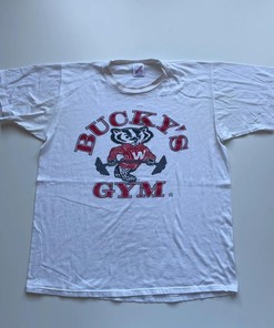Bucky's Gym Graphic T-Shirt, Sweatshirt, Hoodie Gifts for Wisconsin Badgers Sports Lovers