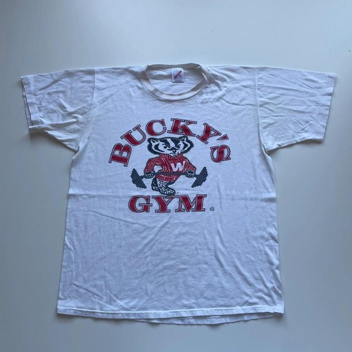 Bucky's Gym Graphic T-Shirt, Sweatshirt, Hoodie Gifts for Wisconsin Badgers Sports Lovers