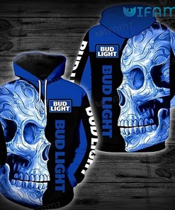 Bud Light All Over Print Hoodie with Punisher Skull for Beer Lovers and Cool Graphics