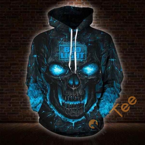Bud Light Lava Skull 3D All-Over Print Hoodie for Men and Women