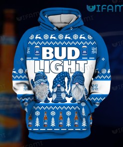 Bud Light Nordic Gnomes All Over Print Zip Up Hoodie for Men - Beer Lovers Gift