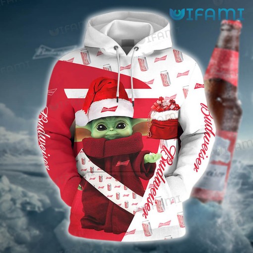 Budweiser Baby Yoda Santa All Over Print 3D Hoodie for Men - Gift