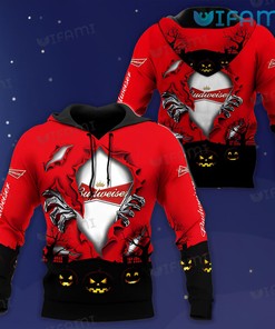 Budweiser Halloween Pumpkin All Over Print 3D Hoodie for Beer Lovers with Halloween Design