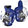 Buffalo Bills All Over Print 3D Hoodie with Jack Skellington and Zero Graphic