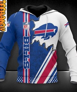 Buffalo Bills All-Over Print 3D Hoodie with Graphic Design for Football Enthusiasts